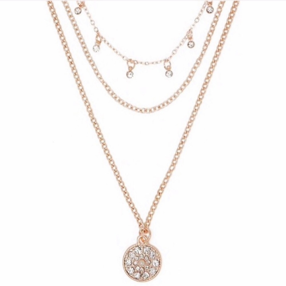Pearl Rhinestone Pendant Necklace Choker set